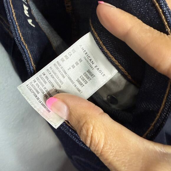 American Eagle Dark Wash Wide Leg Jeans Size 00 - Picture 7 of 8